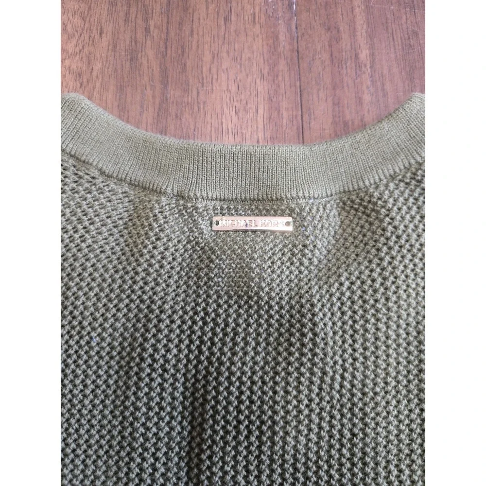 Michael Kors Olive Green Textured Knit Sweater – Size XL